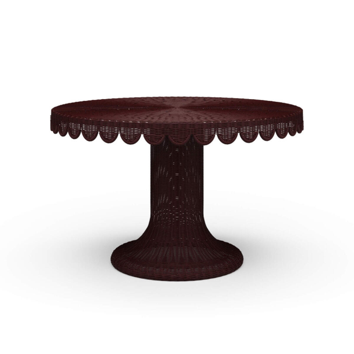 2f2a0c567f9066e9dda5c3d2c2bf1375 Scalloped Round Rattan Dining Table 48'' - Image 1
