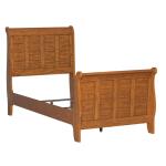 Grandpas Cabin Twin Sleigh Headboard & Footboard Bed Parts Aged Oak 13
