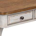 Farmhouse Reimagined Writing Desk Desks Antique White w/ Chestnut Tops 21