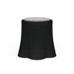 Newport Rattan Round Small Ottoman W/ Cushion - Image 3