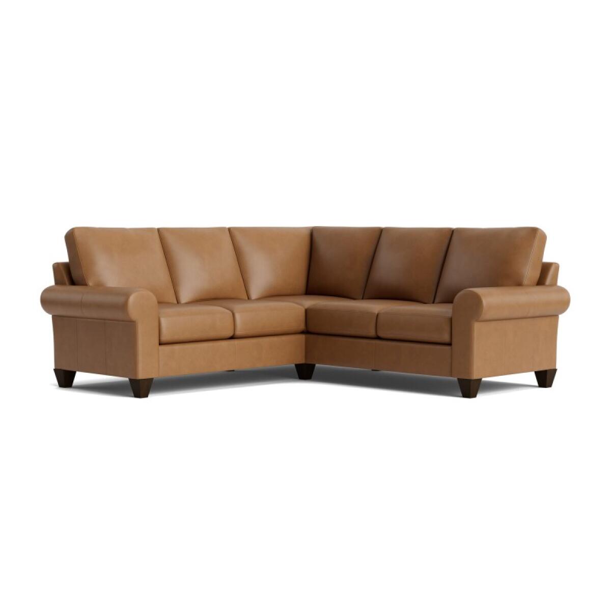 2fdcd4e5db6c63e615ded9125d9d5c09 True Custom™ True Custom® Leather Large Roll Arm L-Shaped Sectional - Image 1