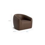 Garner Leather Barrel Swivel Chair Chairs Bassett Furniture 11