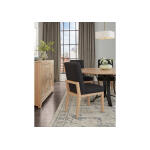 Crafted Cherry Dining by Ben & Erin Napier UPH SIDE CHAIR BLACK FABRIC Chairs & Benches Bleached 13