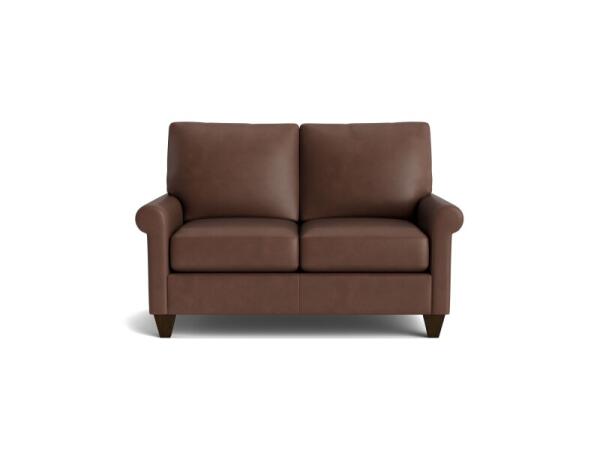 True Custom™ True CustomÂ® Leather Roll Arm Loveseat Loveseats Bassett Furniture