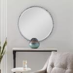 Taza Round Mirror, Antique White - Image 4
