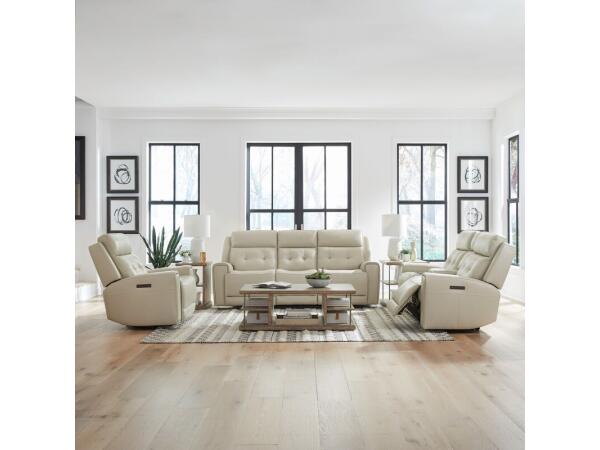 Carrington Sofa w/ Loveseat & Recliner Sofas Baja Stone Leather