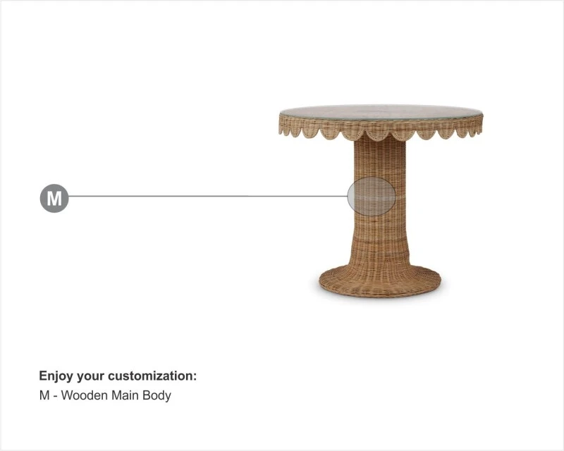 3184d5031af49dcad29b589fc54262fa Scalloped Round Bistro Table W/ Tempered Glass - Image 1