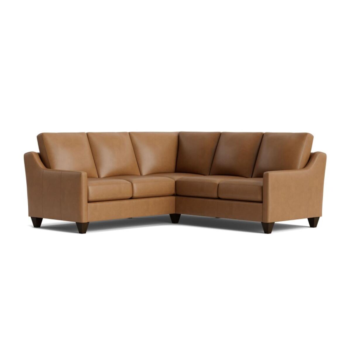 3199366c0853b235e231cb4962166468 True Custom™ True Custom® Leather Slope Arm L-Shaped Sectional - Image 1