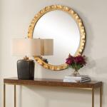Haya Round Mirror, Gold - Image 4