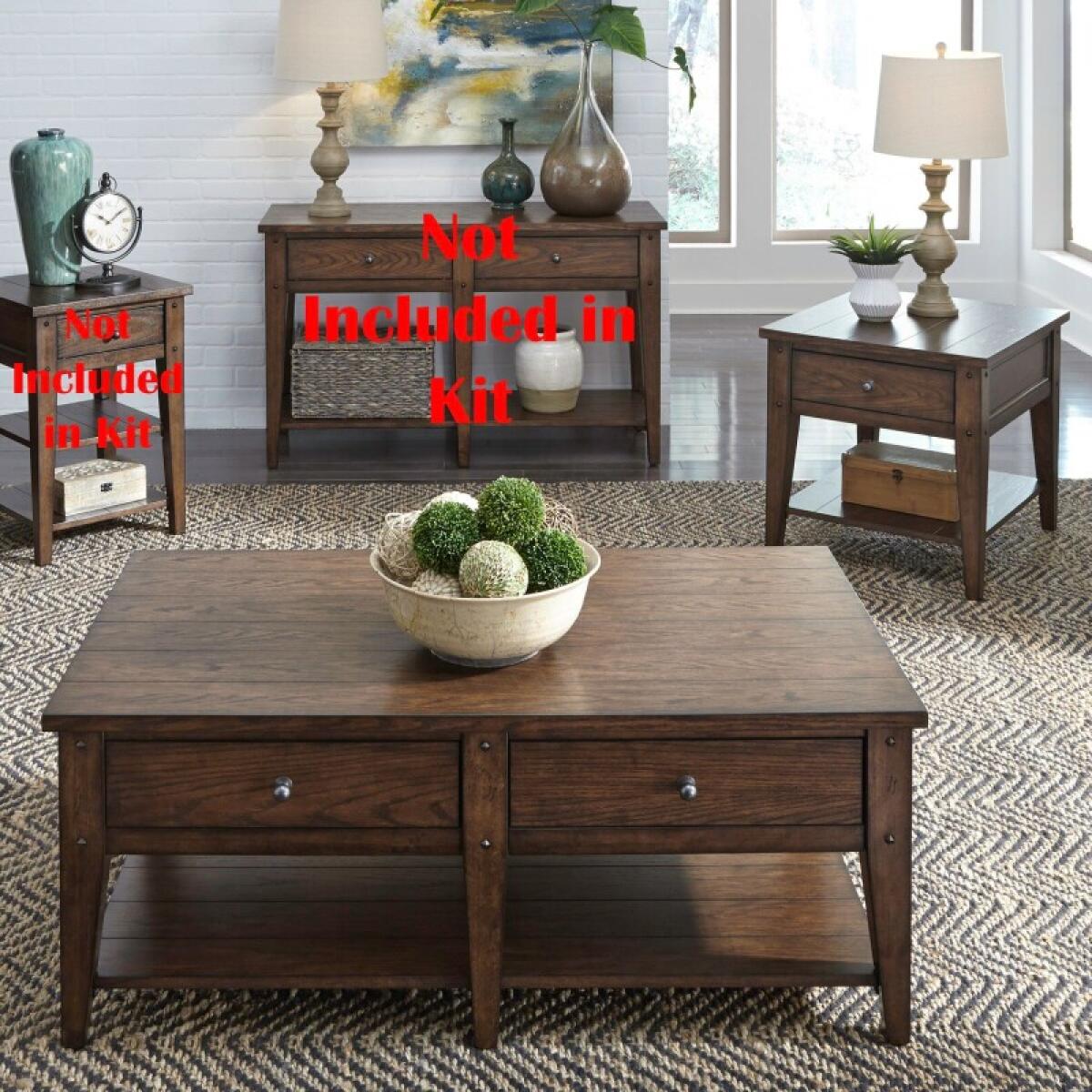 Lake House 3 Piece Set (1-Cocktail 2-End Tables) Table Sets Brown 2 Lake House 3 Piece Set (1-Cocktail 2-End Tables) Table Sets Brown 2