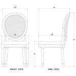 Tulip Rattan Back Dining Chair W/o Fluted Leg - Image 3