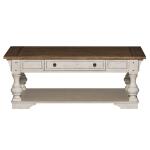 Morgan Creek Cocktail Table Cocktail & Coffee Tables Antique White w/ Wirebrushed Tobacco Accents 16