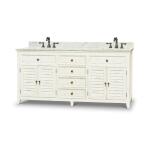 Shutter Double Vanity W/ Sink & Marble Top Accent Furniture Accent Furniture 19