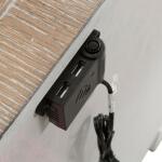 Magnolia Manor 3 Drawer Bedside Chest w/ Charging Station Nightstands Antique White & Weathered Bark 19