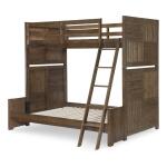 Complete Twin Over Full Bunk Set Brown Finish Youth Beds Brown 21