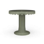 Scalloped Round Bistro Table W/ Tempered Glass