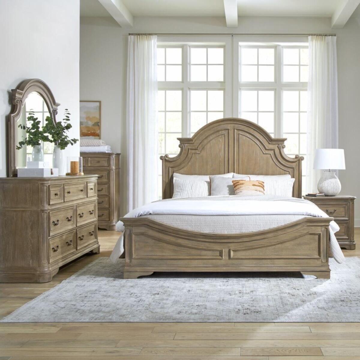 Magnolia Manor King Panel Bed, Dresser & Mirror, Chest, Night Stand Bedroom Sets Bedroom Sets 2 Magnolia Manor King Panel Bed, Dresser & Mirror, Chest, Night Stand Bedroom Sets Bedroom Sets 2