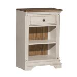 Morgan Creek Right Pier Base Entertainment Stands Antique White w/ Wirebrushed Tobacco Accents 11