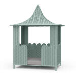 Scalloped Rattan Dog Bed