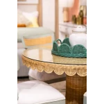 Scalloped Round Bistro Table W/ Tempered Glass - Image 9
