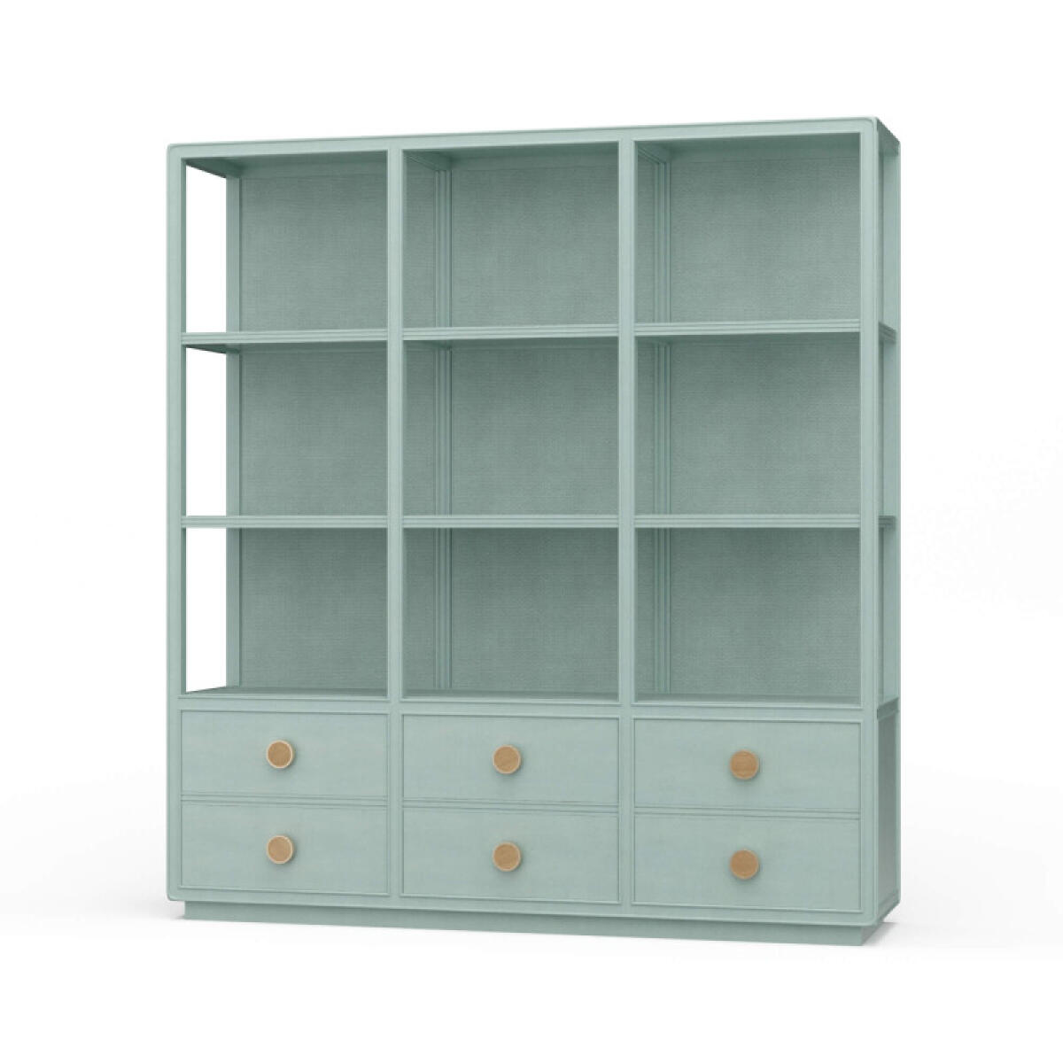 3512ebd14fb33859a9fc278d8aaeb8a6 Cohan Open Cabinet W/ 6 Drawers W/ Rattan - Image 1