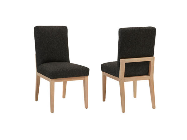 Crafted Cherry Dining by Ben & Erin Napier UPH SIDE CHAIR BLACK FABRIC Chairs & Benches Bleached
