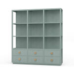 Cohan Open Cabinet W/ 6 Drawers W/ Rattan - Image 2