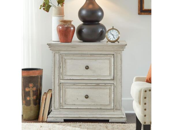 Big Valley 2 Drawer Night Stand w/ Charging Station Nightstands Liberty Furniture
