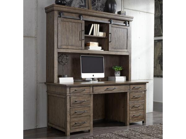 Sonoma Road Credenza & Hutch Office Storage Brown