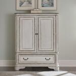 Magnolia Manor Door Chest Chests Antique White & Weathered Bark 11