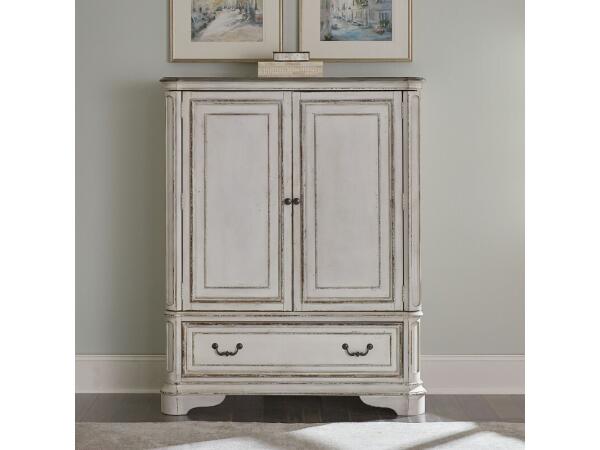 Magnolia Manor Door Chest Chests Antique White & Weathered Bark