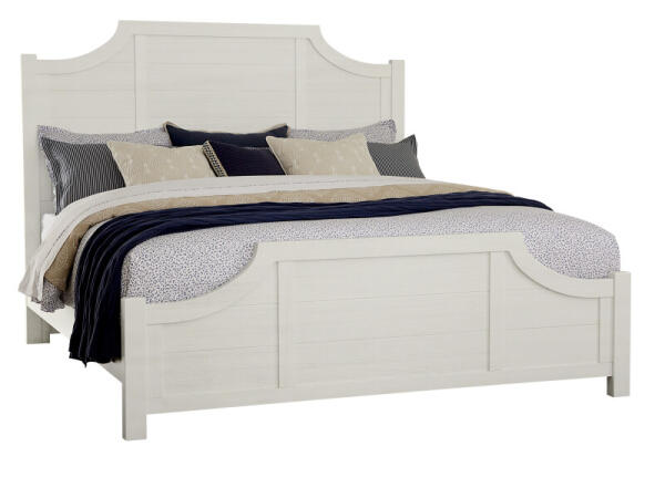 Maple Road Two-tone King Scalloped Bed Beds Beds