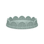 Scalloped Round Rattan Tray