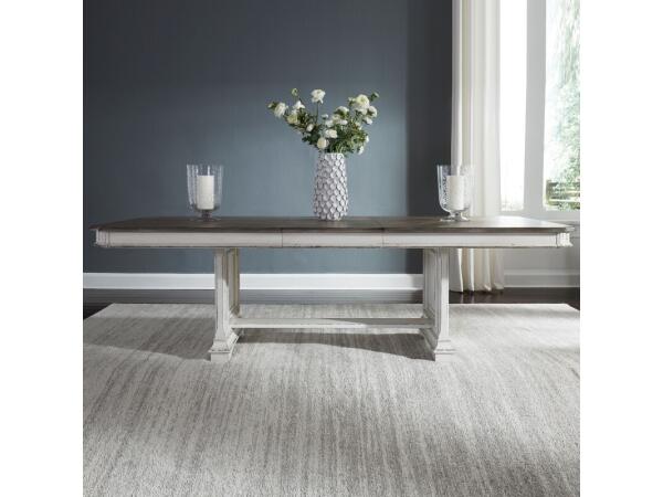 Abbey Park Trestle Table Dining Tables Antique White & Weathered Brown