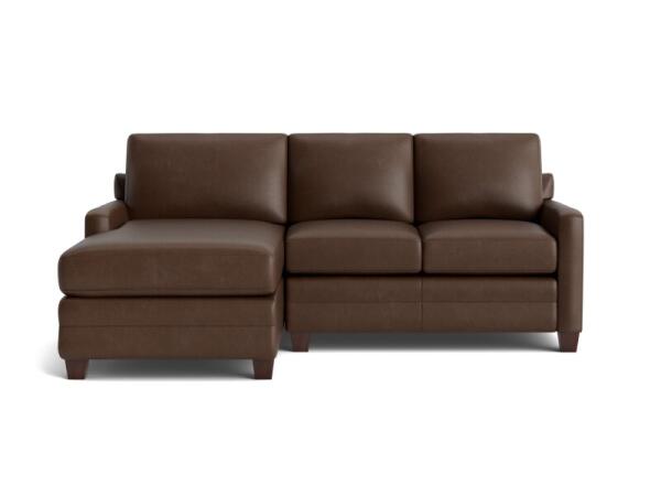 Carolina Leather Track Arm Chaise Sectional Sectionals Bassett Furniture