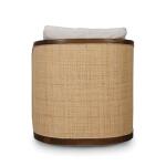 Willis Swivel Chair W/ Mahogany Frame & Rattan - Image 7