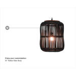 Oceana Rattan Pendant Medium Lighting Azure Shiny 23