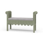 Newport Scalloped Rattan Bench