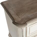 Magnolia Manor 2 Drawer Night Stand Nightstands Antique White & Weathered Bark 17