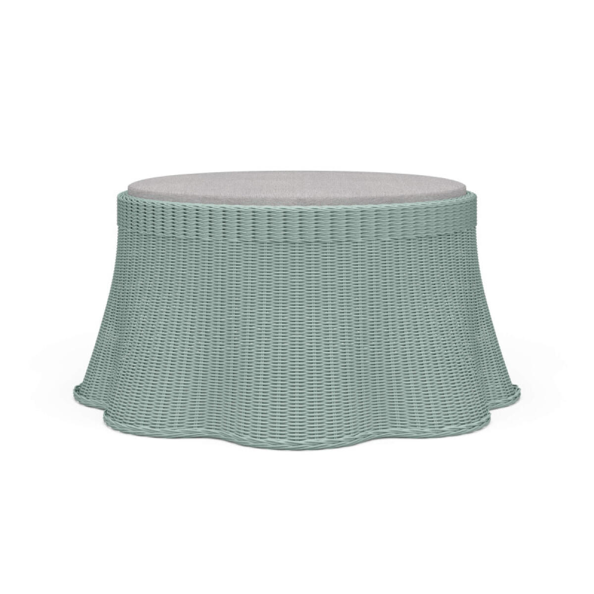 38aec631c7d9e95b9583d482ba92639f Newport Rattan Ottoman W/ Cushion - Image 1
