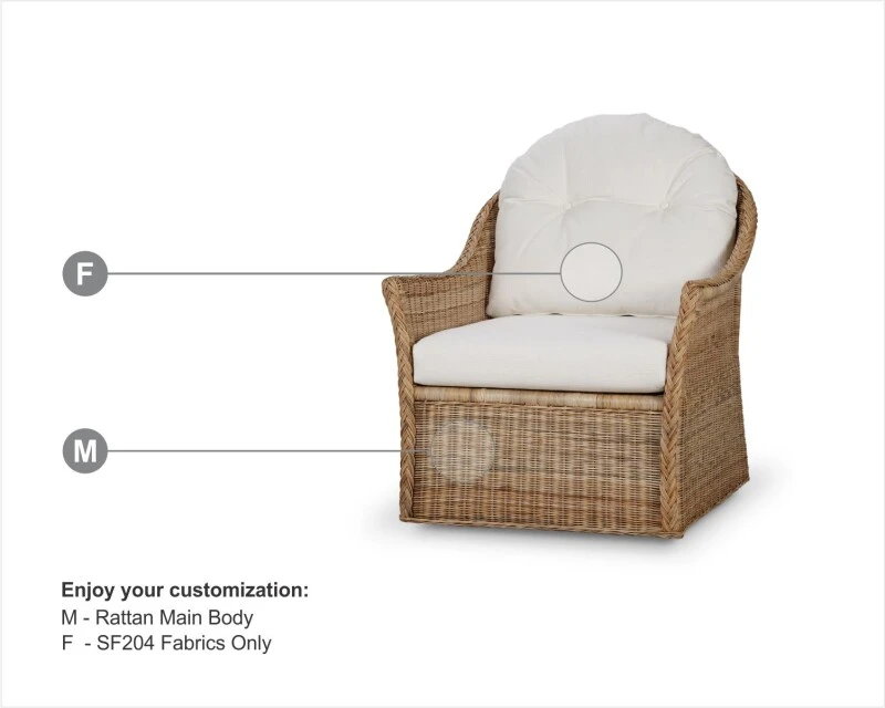 38fbea47753e2e9da0b6fa5e41fb2f4d Nantucket Rattan Swivel Chair - Image 1