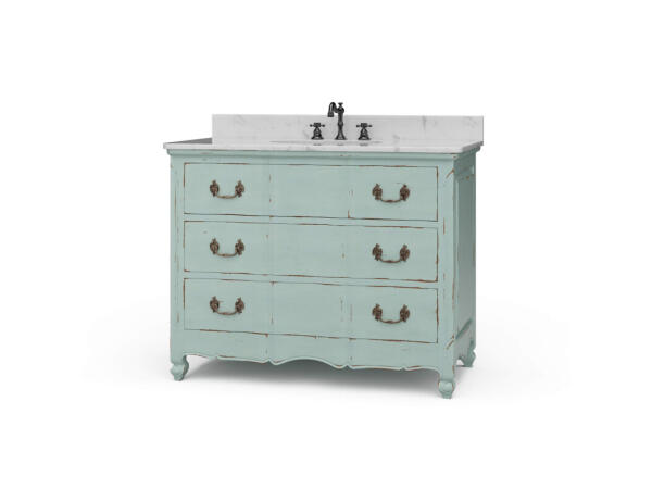 Provence Single Vanity W/ Sink & Marble Top Accent Furniture Accent Furniture