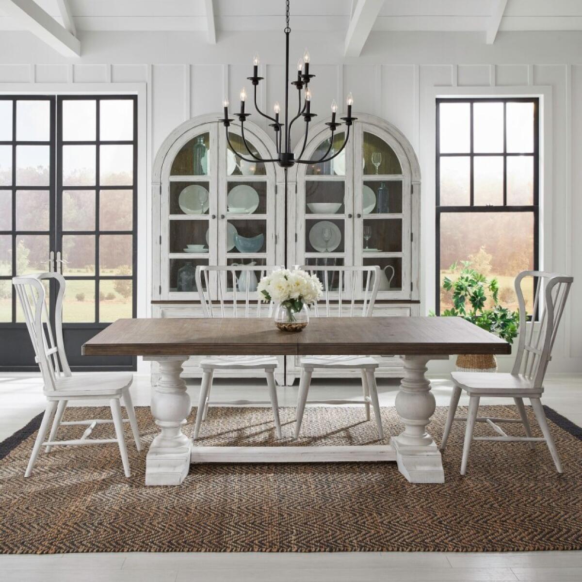 396bbc4514cb0e0e21f5244114939f8f River Place 5 Piece Trestle Table Set - Image 1
