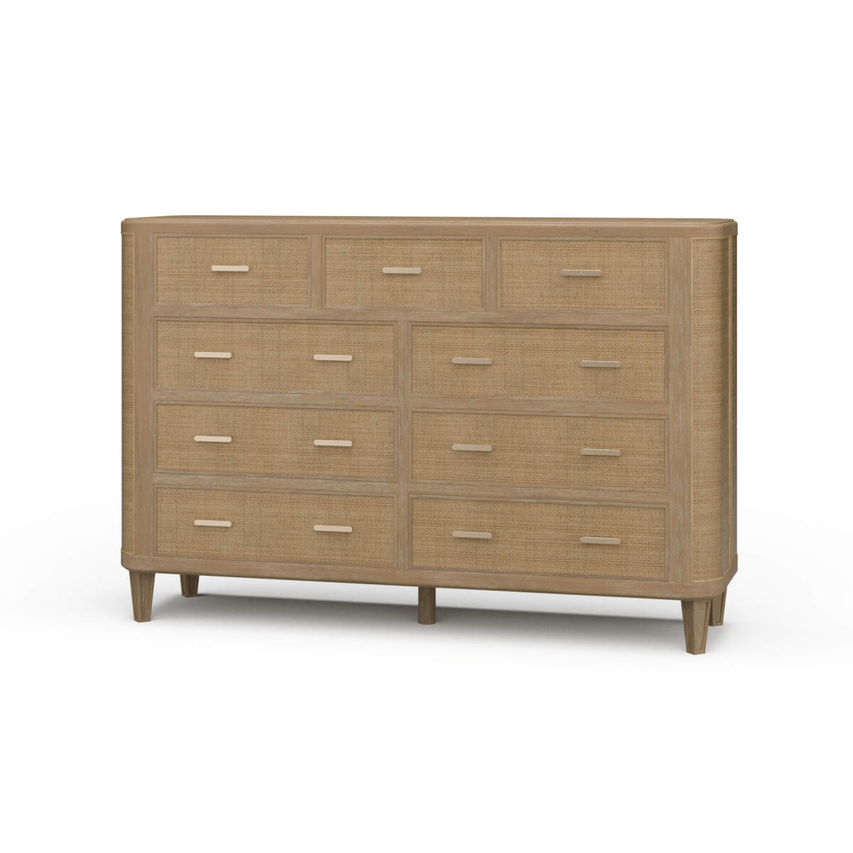 399d3d36d5975fb257e9d3b50333b184 Lexington 9 Drawer Dresser W/ Rattan - Image 1