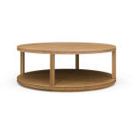 Cohan Round Coffee Table W/ Wood Shelf