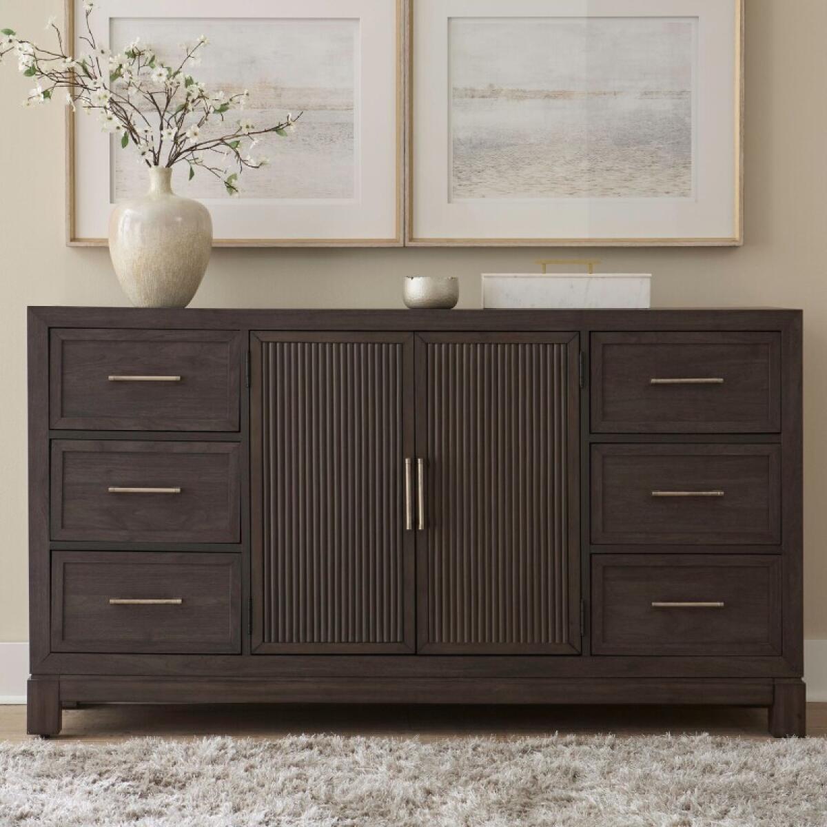 Modern Edge 2 Door 6 Drawer Dresser Dressers Brown 2 Modern Edge 2 Door 6 Drawer Dresser Dressers Brown 2