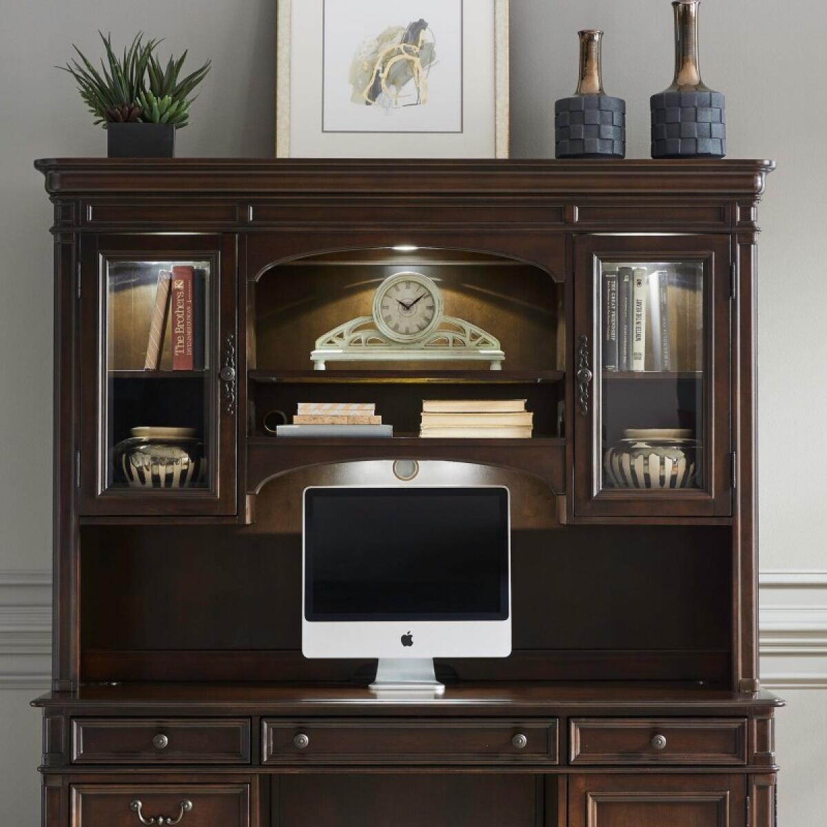 Brayton Manor Jr Executive Credenza Hutch Office Storage Brown 2 Brayton Manor Jr Executive Credenza Hutch Office Storage Brown 2