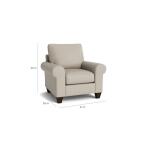 True Custom™ True CustomÂ® Leather Large Roll Arm Accent Chair Chairs Bassett Furniture 13
