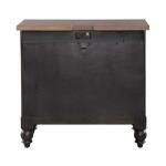 Americana Farmhouse Bedside Chest w/ Charging Station – Black Nightstands Brown 27