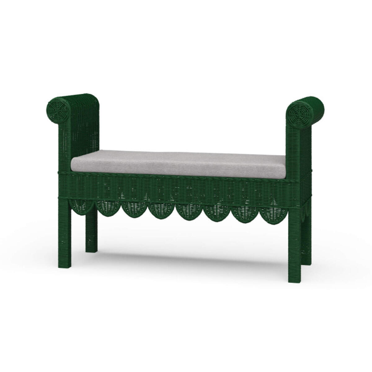 3a8476794371cbffed68025d851f2c2a Newport Scalloped Rattan Bench - Image 1